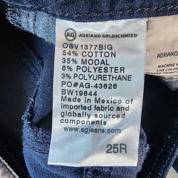 Adriano Goldschmied Anthropologie The Stevie Ankle Slim Straight Velvet Pants 25 - Picture 7 of 8